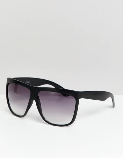 ASOS DESIGN - Lunettes de soleil carrées à verres fumés dégradés - Noir