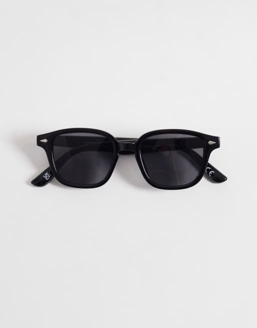 ASOS DESIGN - Lunettes de soleil carrées à verres fumés - Noir, 3 de 3