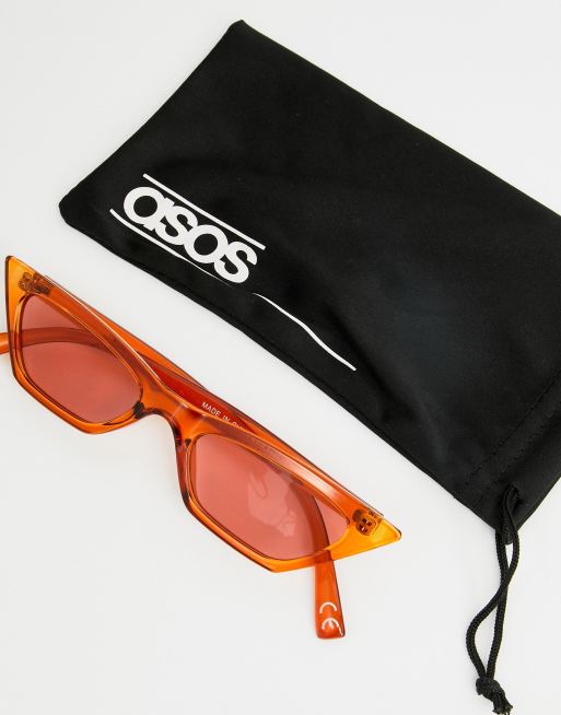 ASOS DESIGN Lunettes de soleil carr es effet pointu