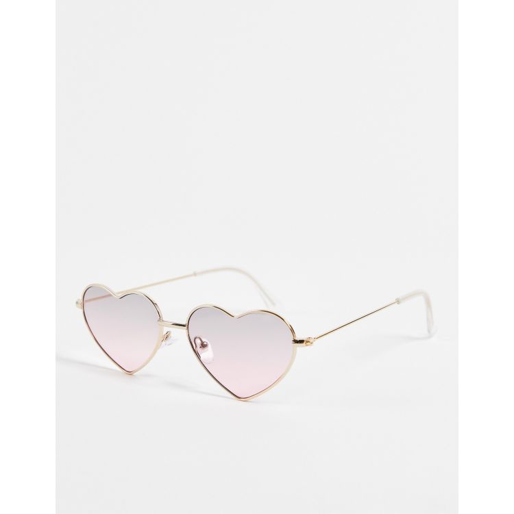 Lunettes De Soleil l gantes En Forme De Coeur Sur Fond Vue Image