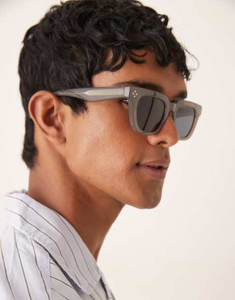 ASOS DESIGN - Lunettes de soleil de qualité supérieure chunky à monture carrée et verres en cristal fumé - Gris - view 1