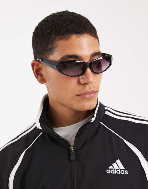 ASOS DESIGN - Lunettes de soleil enveloppantes à verres fumés - Noir - view 1