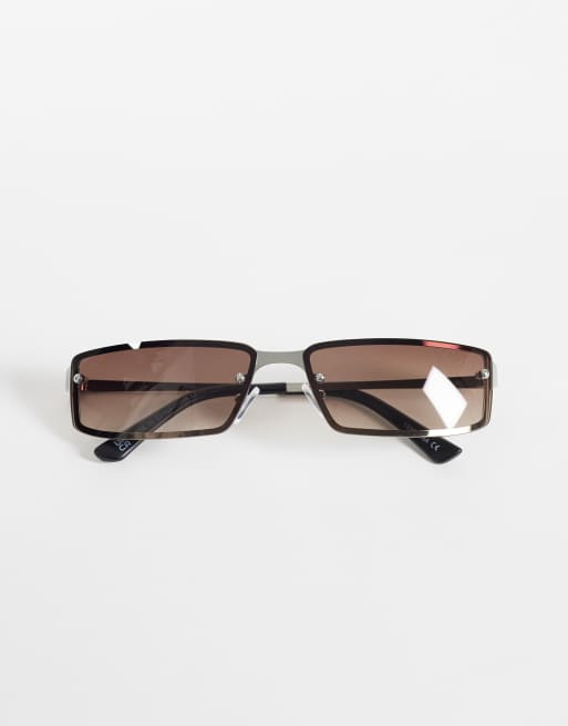 ASOS DESIGN - Lunettes de soleil enveloppantes à verres marron - Noir, 3 de 3
