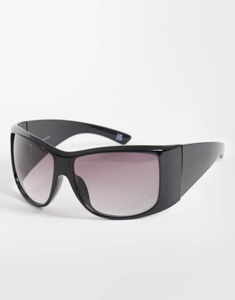 ASOS DESIGN - Lunettes de soleil enveloppantes carrées oversize - Noir - view 1