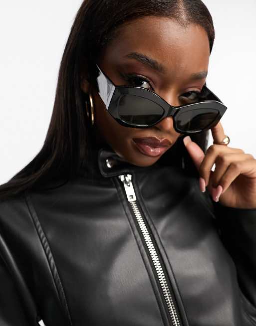 ASOS DESIGN Lunettes de soleil paisses et anguleuses yeux de