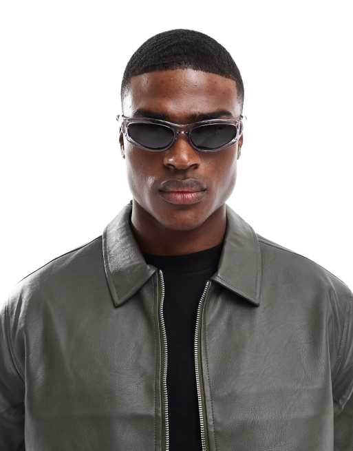 ASOS DESIGN - Lunettes de soleil festival style course avec verres gris - Gris transparent