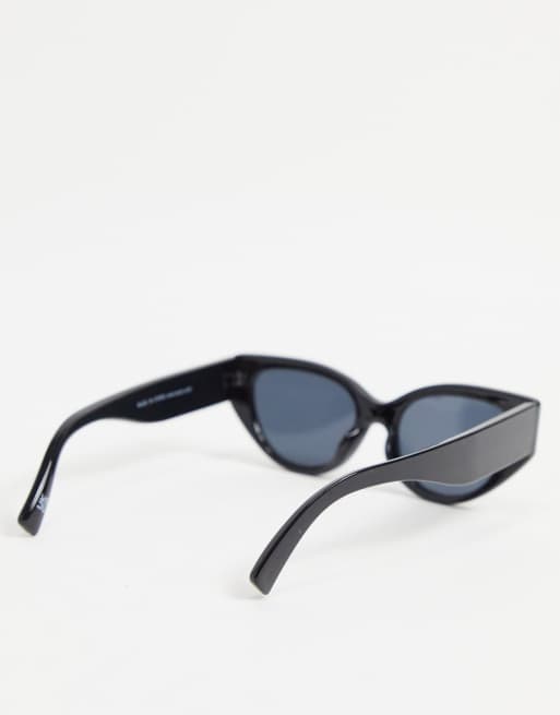 ASOS DESIGN - Lunettes de soleil œil-de-chat biseautées - Noir brillant - BLACK, 2 de 4