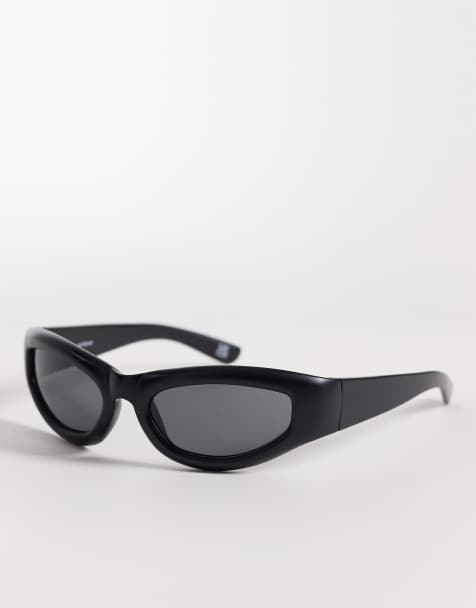 ASOS DESIGN - Lunettes de soleil moulées à verres noirs - Noir - view 1