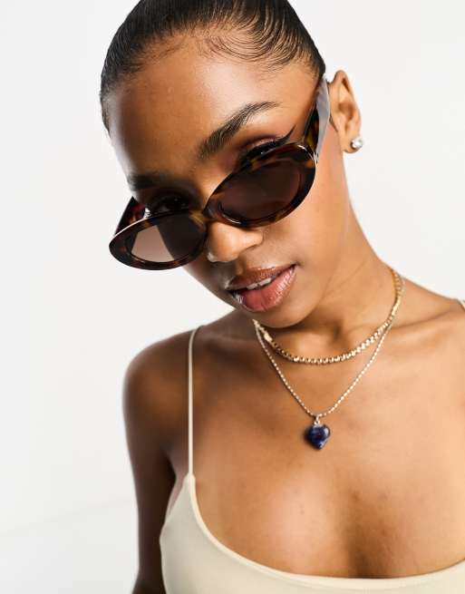 ASOS DESIGN - Lunettes de soleil ovales à motif écaille de tortue , 3 de 4
