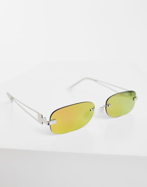 ASOS DESIGN Lunettes de soleil rectangles sans monture avec