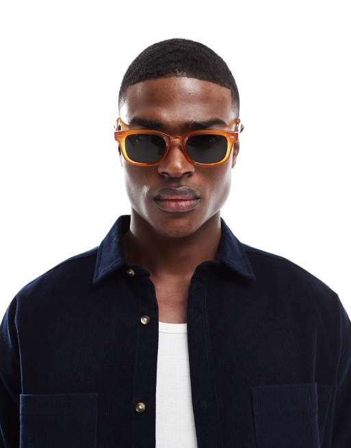 ASOS DESIGN - Lunettes de soleil rétro avec verres ambrés