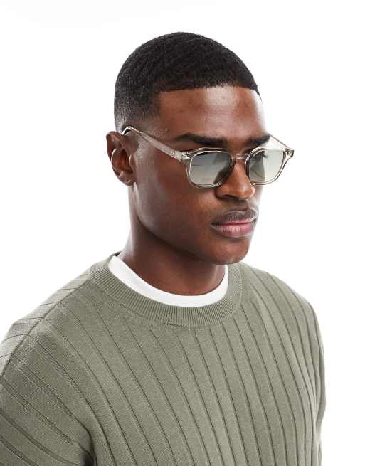 ASOS DESIGN - Lunettes de soleil rétro - Gris cristal, 3 de 4