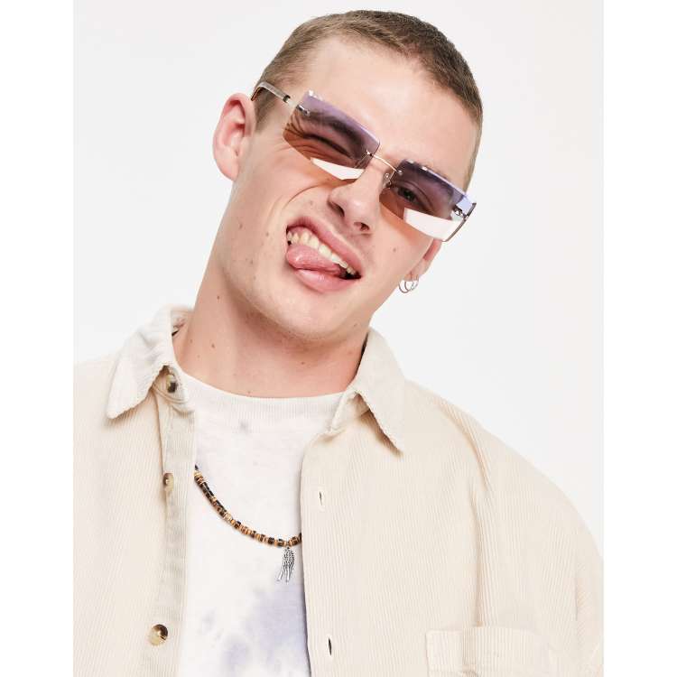 ASOS DESIGN Lunettes de soleil r tro sans monture avec verres