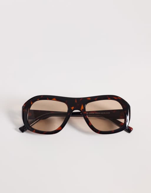 ASOS DESIGN - Lunettes de soleil rondes à verres marron - Écaille de tortue, 3 de 3