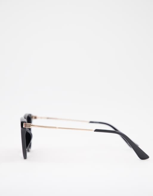 ASOS DESIGN - Lunettes de soleil rondes à verres polarisés avec branches métalliques - Noir, 4 de 4