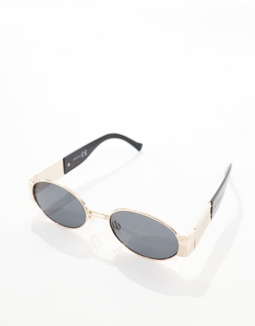 ASOS DESIGN - Lunettes de soleil rondes avec branches épaisses et verres fumés - Doré, 3 de 4