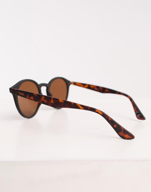 ASOS DESIGN - Lunettes de soleil rondes avec détails écaille de tortue - Noir , 4 de 4