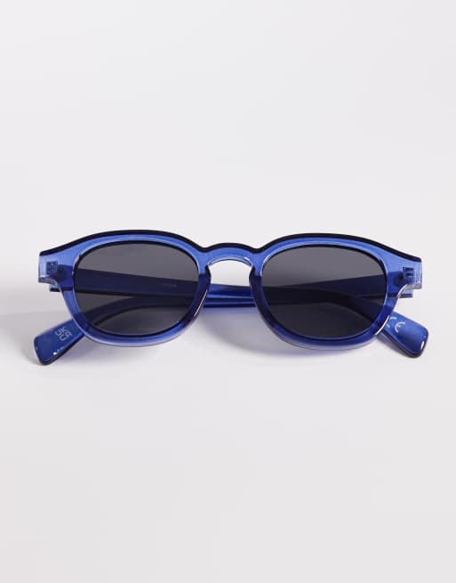 ASOS DESIGN - Lunettes de soleil rondes avec verres fumés - Bleu, 3 de 3