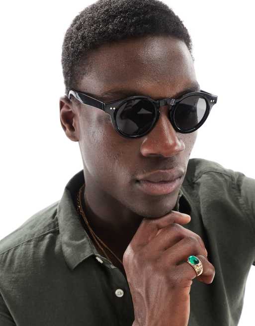 ASOS DESIGN - Lunettes de soleil rondes avec verres fumés - Noir  , 2 de 3