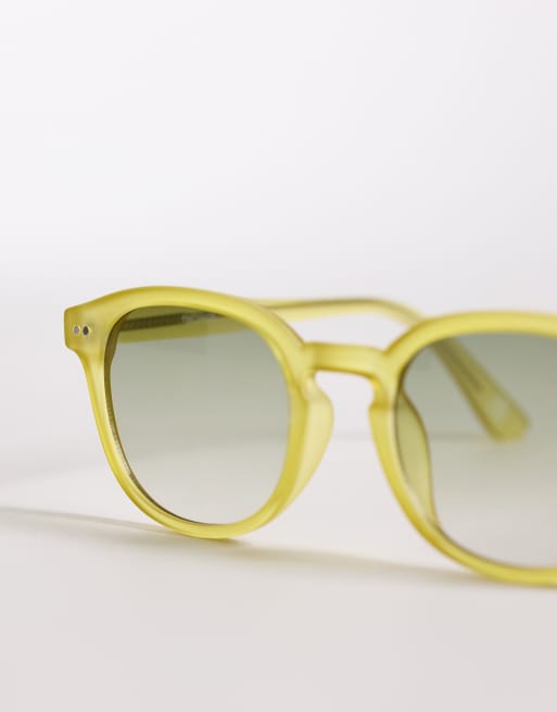 ASOS DESIGN - Lunettes de soleil rondes de qualité supérieure avec verres verts - Vert givré, 2 de 3