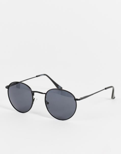 ASOS DESIGN - Lunettes de soleil rondes en métal à verres fumés style années 90 - Noir - view 1