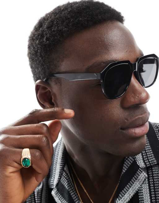 ASOS DESIGN - Lunettes de soleil rondes oversize avec verres fumés - Noir  , 3 de 3