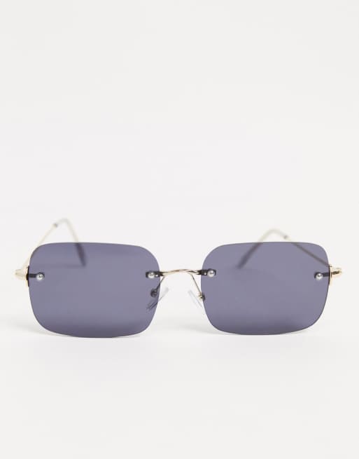 ASOS DESIGN Lunettes de soleil sans monture avec verres fum s