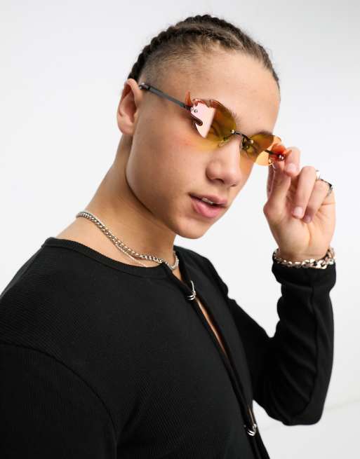 ASOS DESIGN Lunettes de soleil tendance sans monture verres en