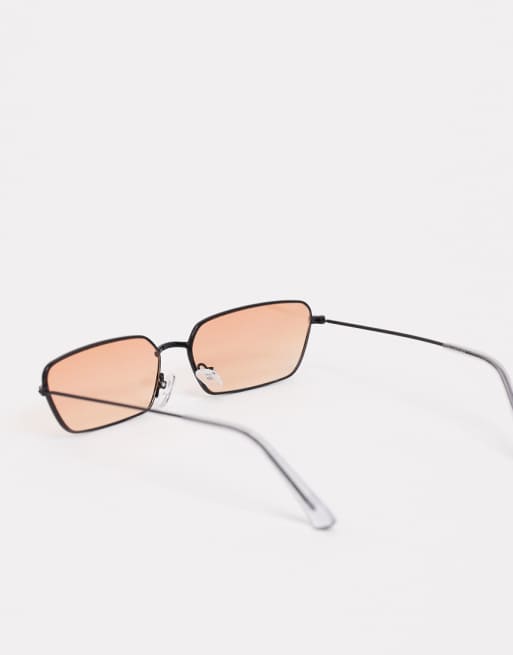 ASOS DESIGN Lunettes de soleil yeux de chat avec monture en métal et verres marron effet dégradé ASOS DESIGN Lunettes de soleil yeux de chat avec monture en métal et verres marron effet dégradé