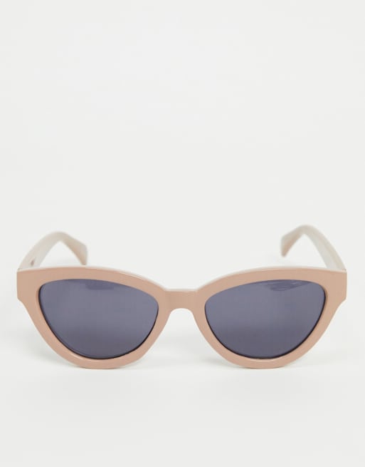 ASOS DESIGN - Lunettes de soleil yeux de chat en matériau recyclé - Beige, 3 de 4