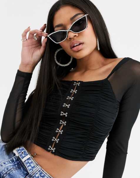 ASOS DESIGN - Lunettes de soleil yeux de chat ornées de strass