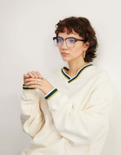 ASOS DESIGN - Lunettes rétro à verres transparents anti-lumière bleue , 5 de 5