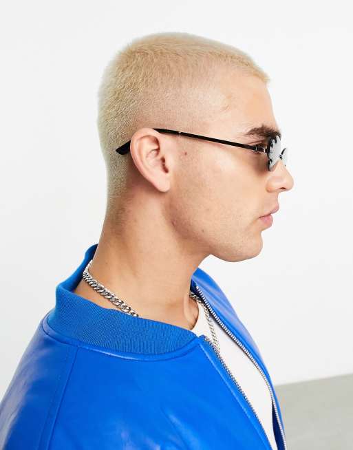 ASOS DESIGN - Lunettes sans monture en forme de flammes - Noir, 3 de 4