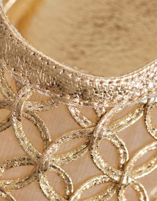 ASOS DESIGN - Lure - Ballerines effet tressé à bride arrière - Doré, 3 de 4