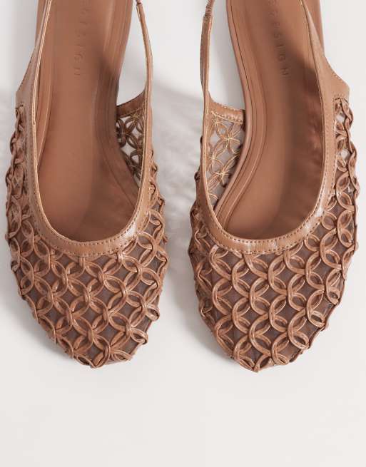 ASOS DESIGN - Lure - Ballerines larges effet tressé à bride arrière - Taupe, 2 de 4