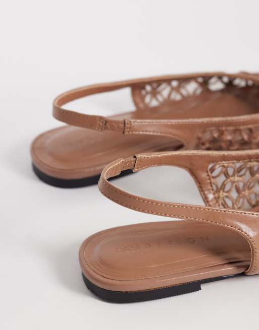ASOS DESIGN - Lure - Ballerines larges effet tressé à bride arrière - Taupe, 4 de 4