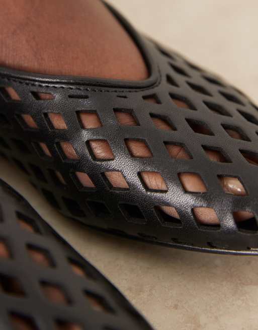 ASOS DESIGN – Lush – Ballerinas in Schwarz mit Laserausschnitten, 3 von 4