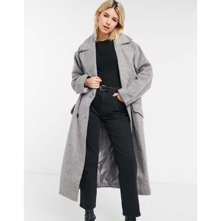 Asos grey overcoat sale