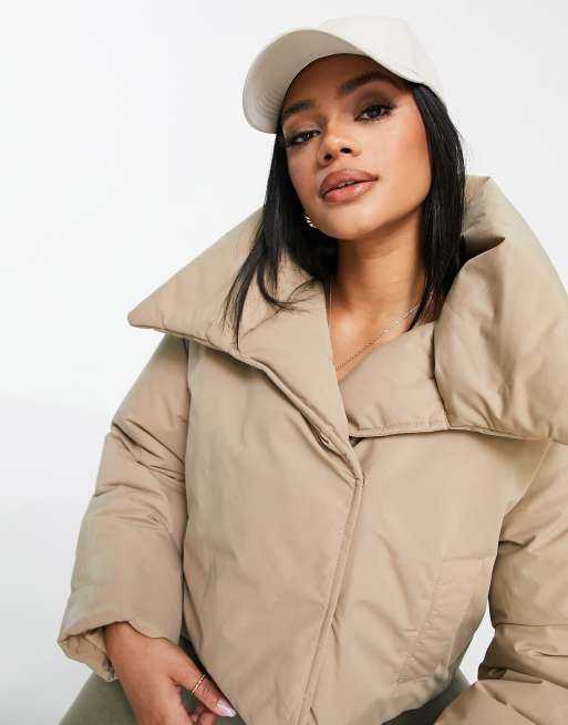 ASOS DESIGN puffer jacket in silver