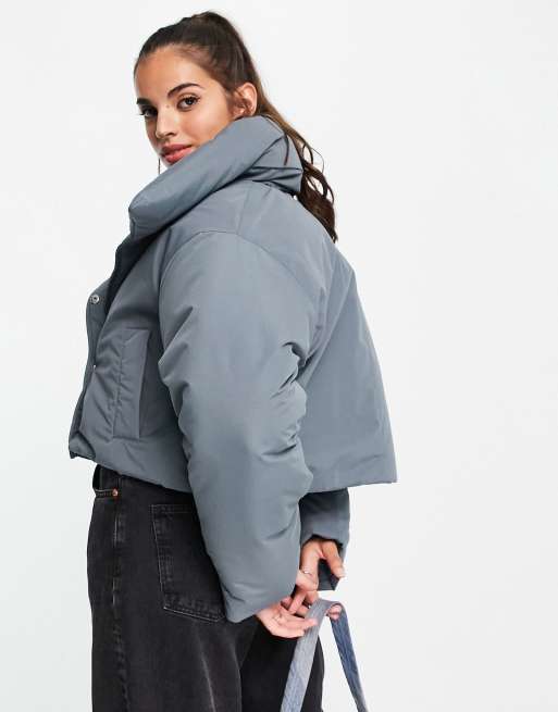 Asos cropped puffer jacket sale