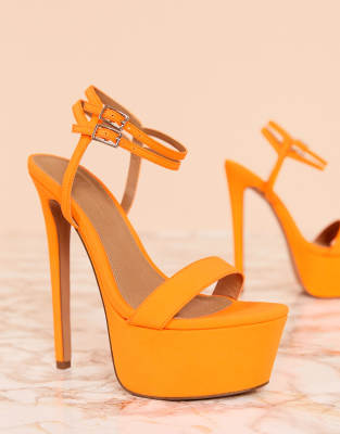 neon orange platform shoes