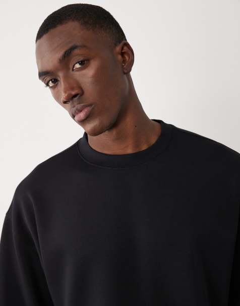 ASOS DESIGN luxe interlock oversized boxy T-shirt in black - view 1