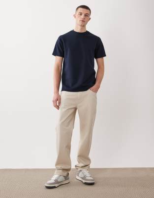 Asos Design Luxe Interlock Regular Fit T-shirt In Blue