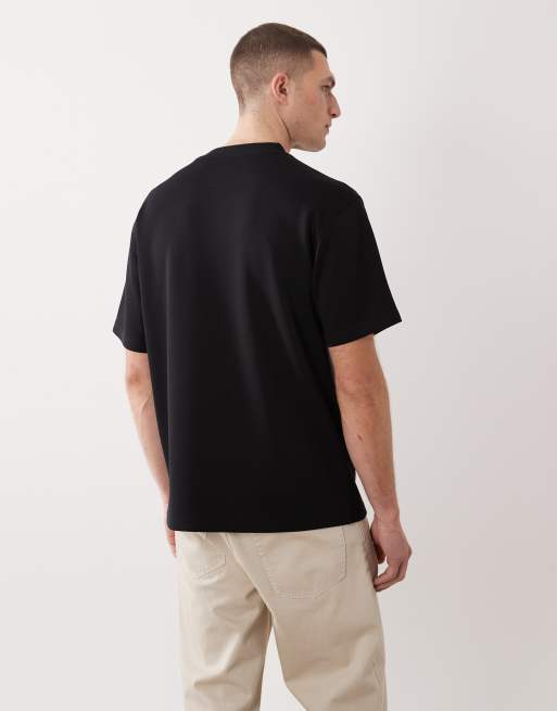 ASOS DESIGN luxe interlock relaxed t-shirt in black, 5 of 5