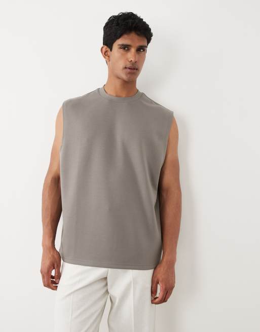 ASOS DESIGN - Luxe - Koksgrå oversized tanktop med interlock-syninger, 2 af 5