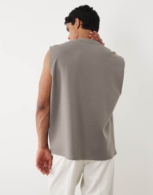 ASOS DESIGN - Luxe - Koksgrå oversized tanktop med interlock-syninger, 5 af 5