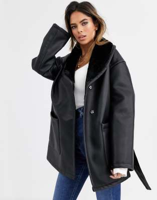 black wrap over coat