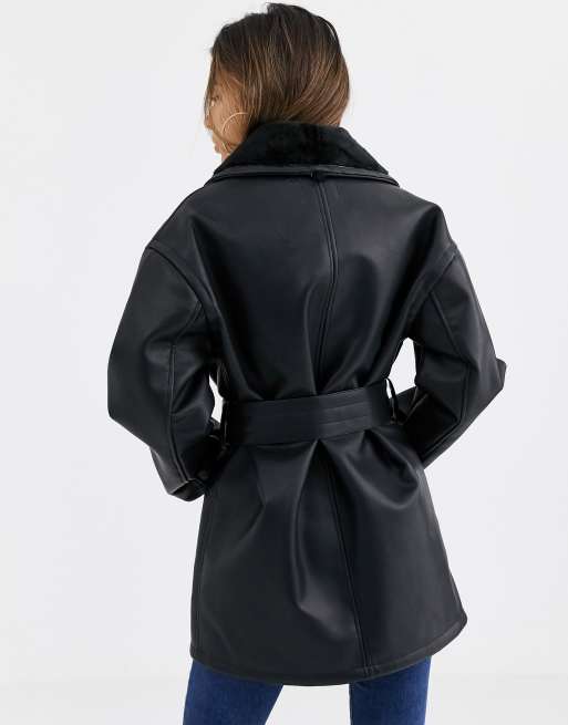 Leather wrap sale jacket