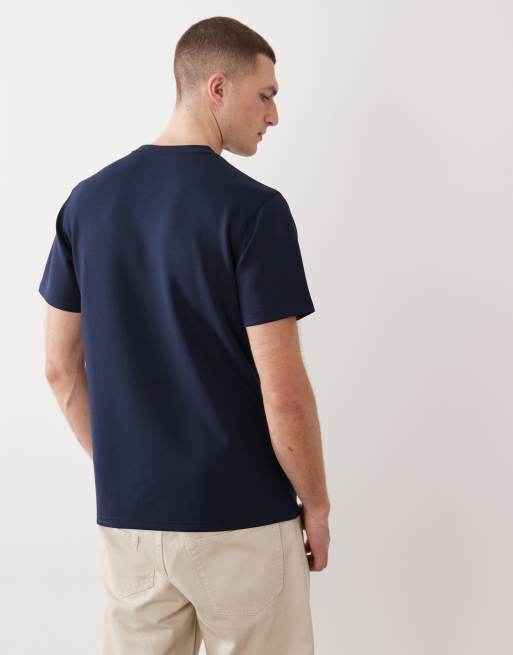 ASOS DESIGN - Luxe - Marineblå T-shirt i regular fit med interlock-syninger, 5 af 5