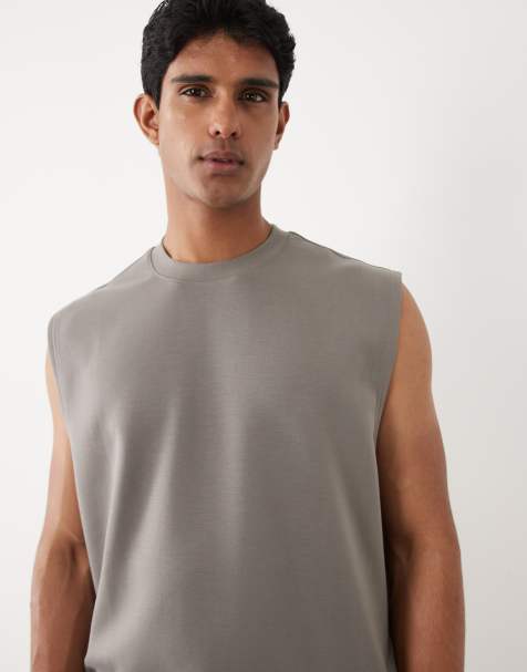 ASOS DESIGN Luxe – Oversize-Tanktop aus Interlock-Jersey in Anthrazit - view 1